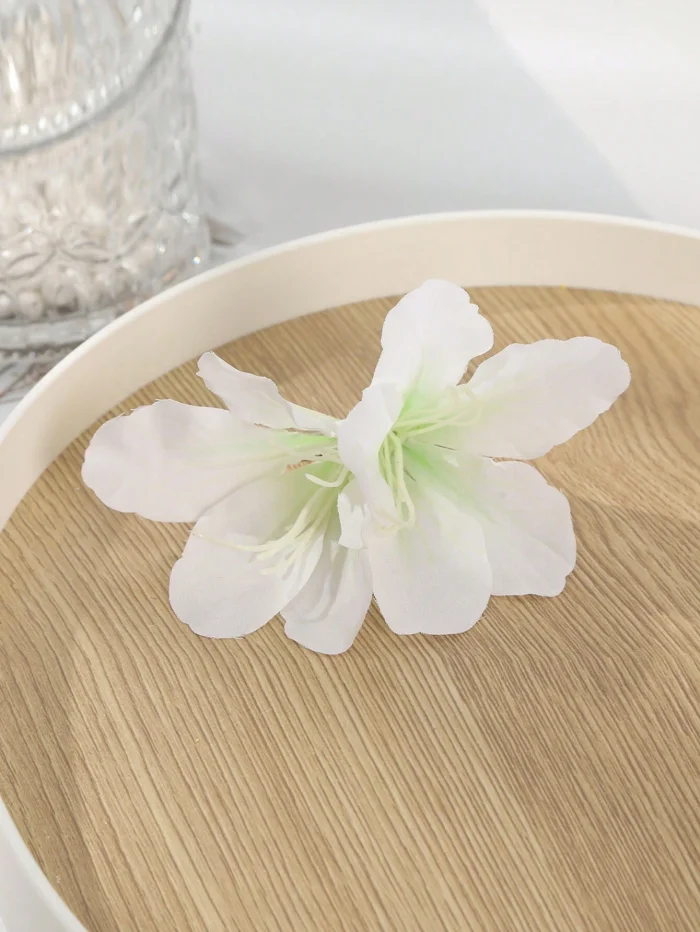 1pc Bohemian Style Artificial Flower Hair Clip White 4740D