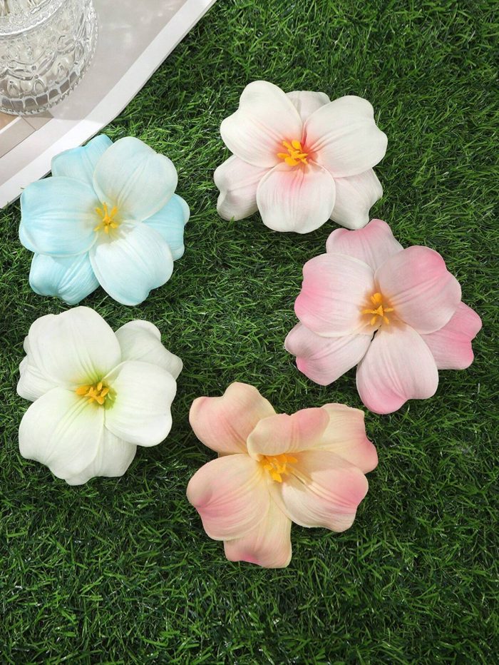 1pc Bohemian Style Artificial Flower Hair Clip White 4740D - Image 2