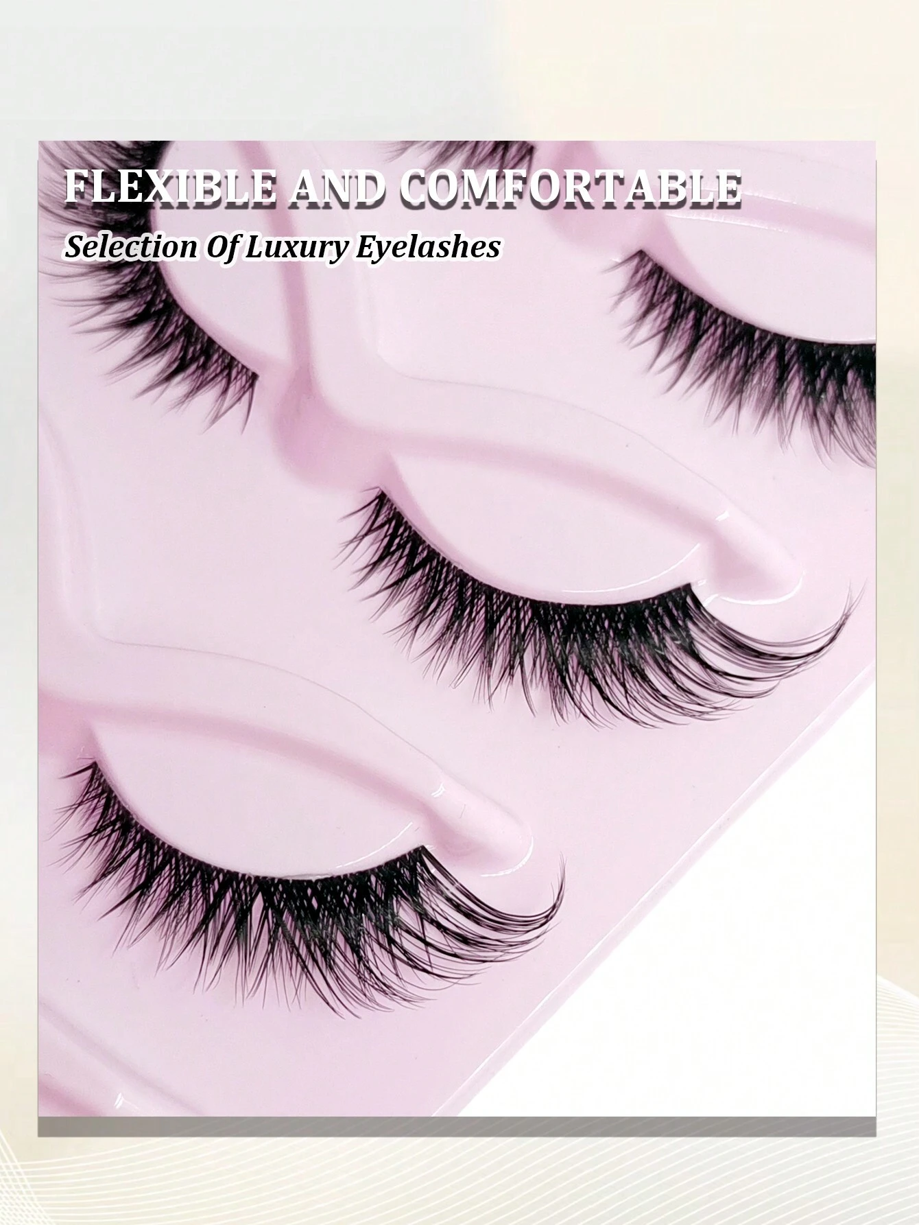 5 Pairs Cat Eye Faux Mink Eyelashes Clear Band Lashes Natural Look - Image 5