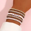 5pcs Letter Bead Decor Bracelet