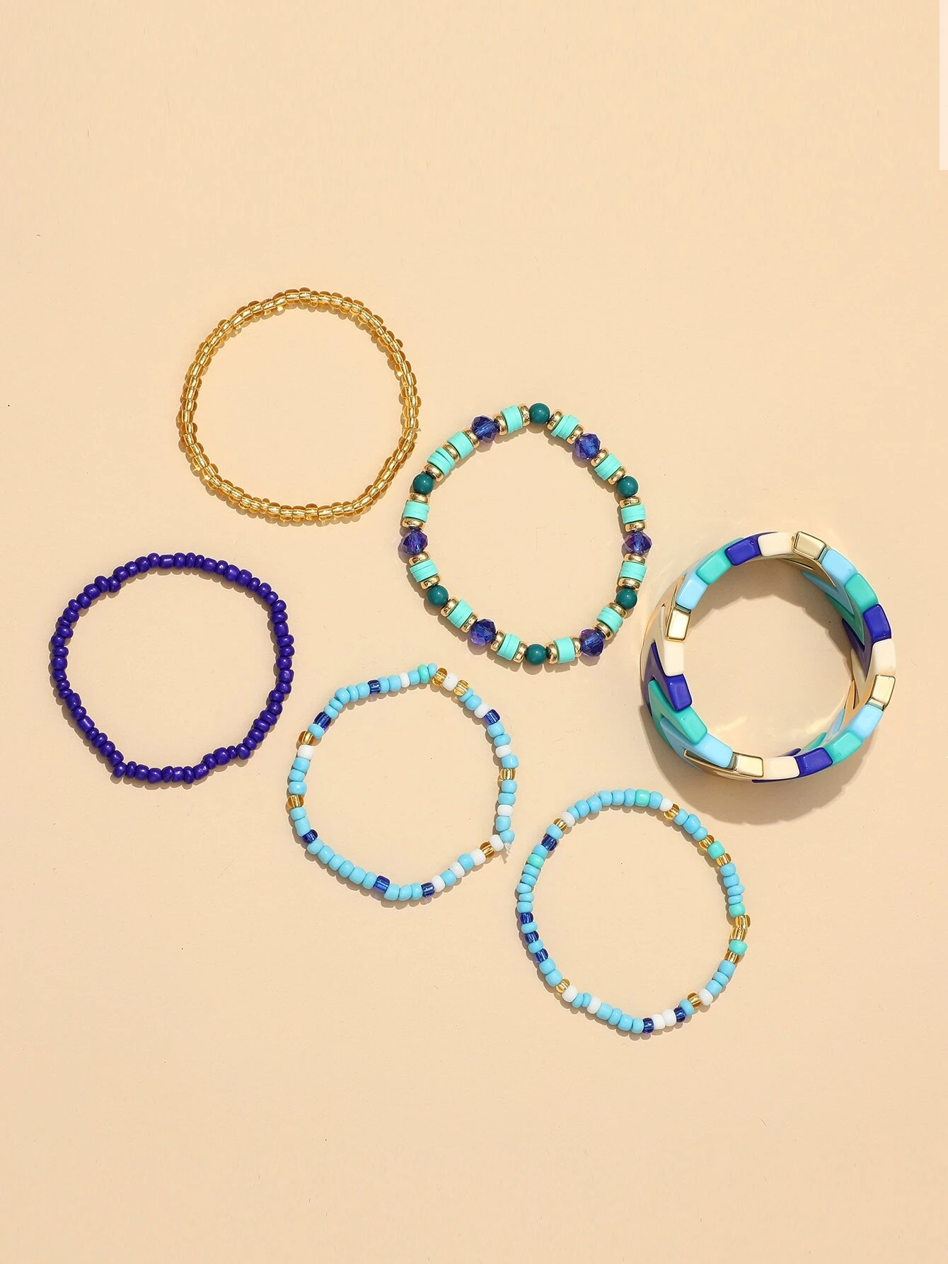 6pcs Color Block Bracelet - Image 3