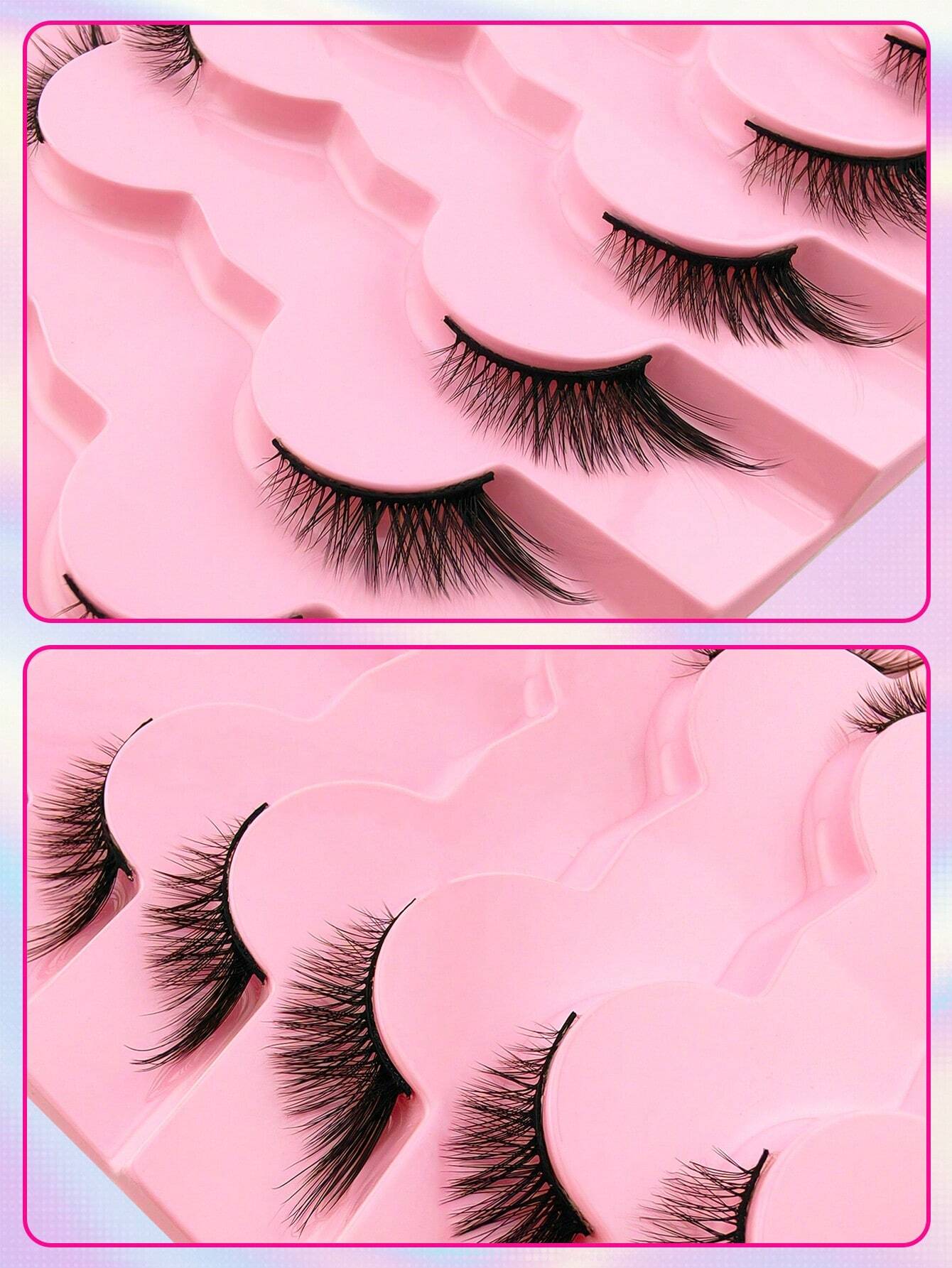 7 Pairs Half Lashes 17mm Cat Eye Tail Elongated Lashes Natural Look 3/4 Corner False Eyelashes Short - Image 6