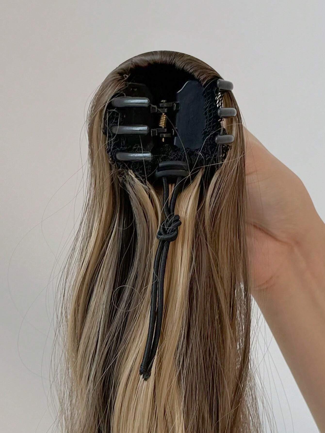 Claw Ponytail Extension 24 inch Dark Brown Water Wave Wavy Curly Clip in Hair Extensions - Image 7