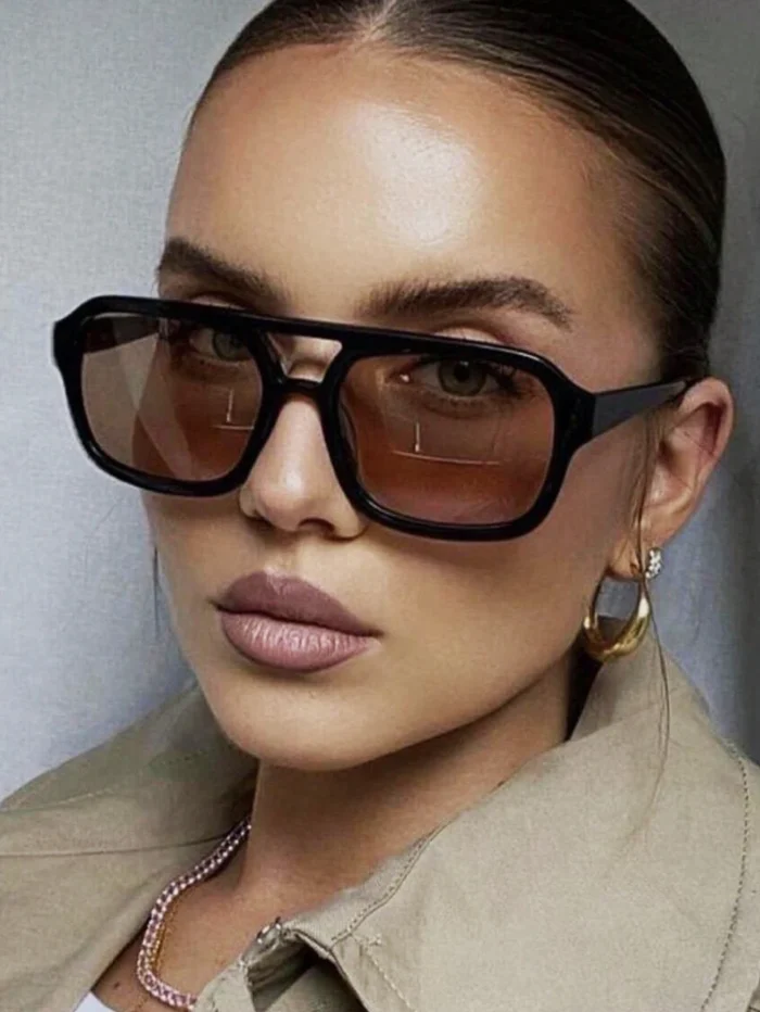 Geometric Frame Fashion Glasses Casual Sunglasses Beach Sun Glasses