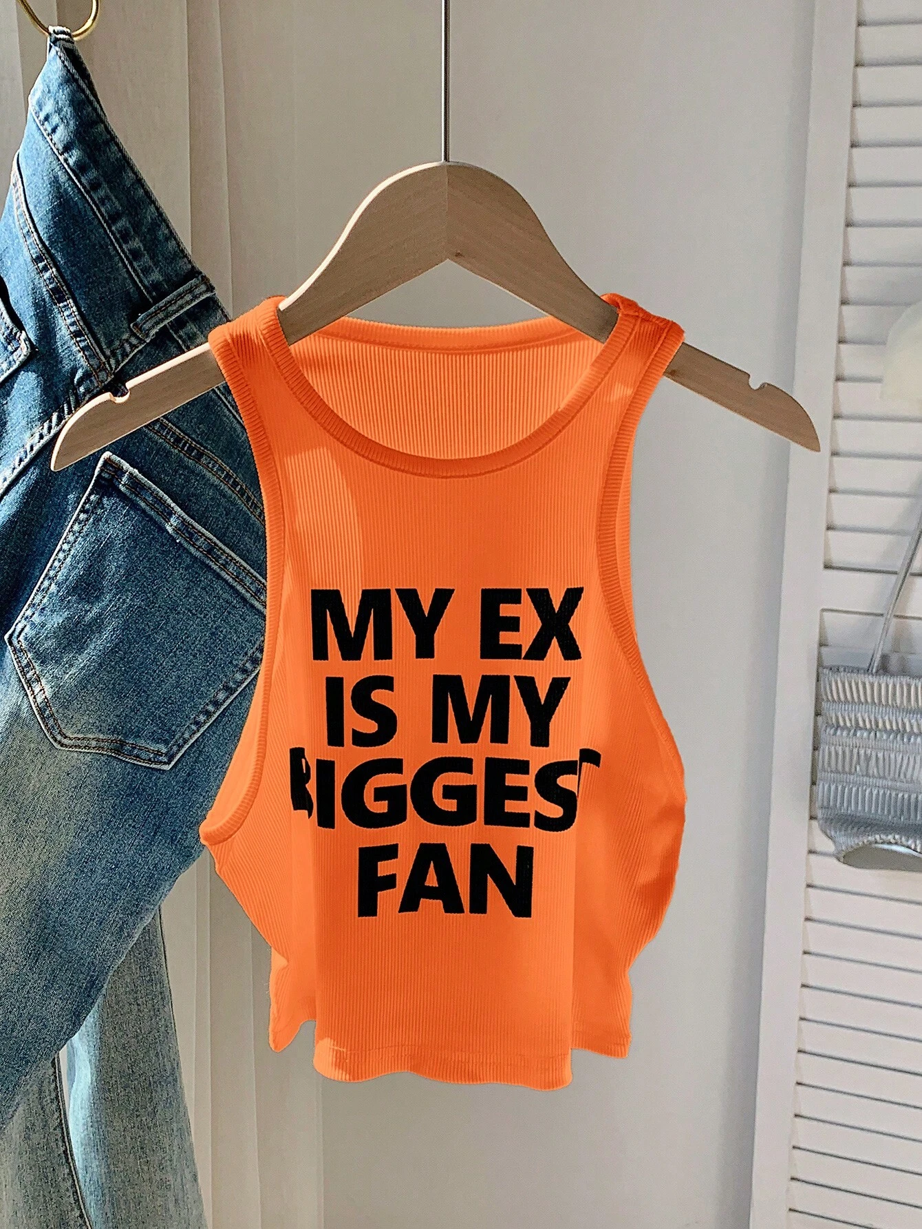 SHEIN EZwear Women Fashion Sleeveless Tank Top With Printed Slogan - Image 5