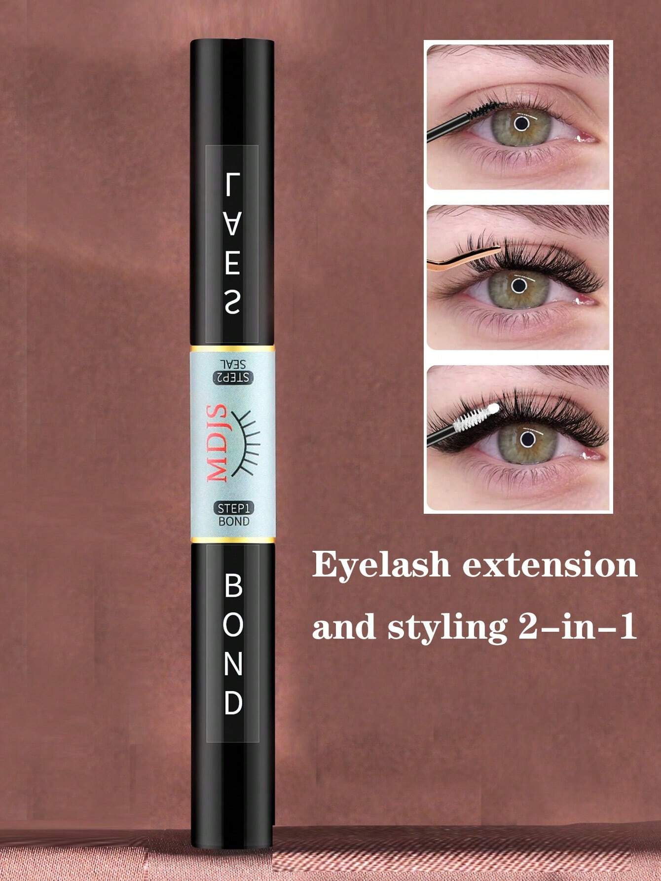 1 6ml Lash Bond And Seal 2-In-1, Black Long-Acting Eyelash Glue For Eyelash Extension Super Styling, Wear All Day Without Latex Waterproof Anti-Allergy - Image 4