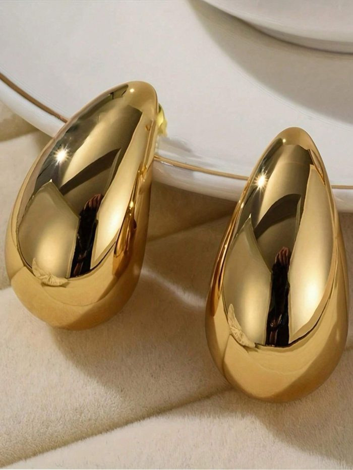 3pairs Fashion Stainless Steel Large & Trendy Jewelry For Women - Image 2