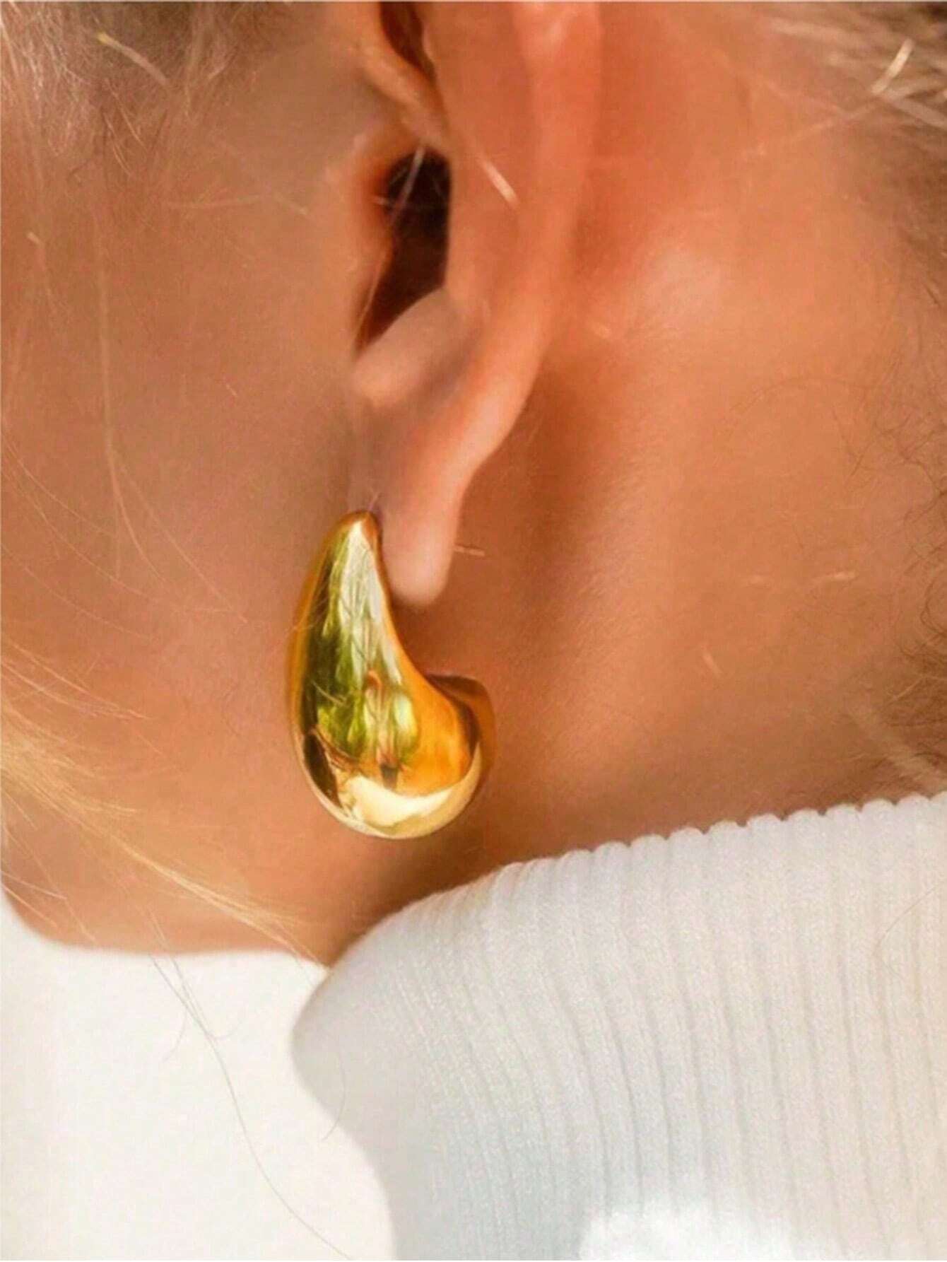 3pairs Fashion Stainless Steel Large & Trendy Jewelry For Women - Image 5