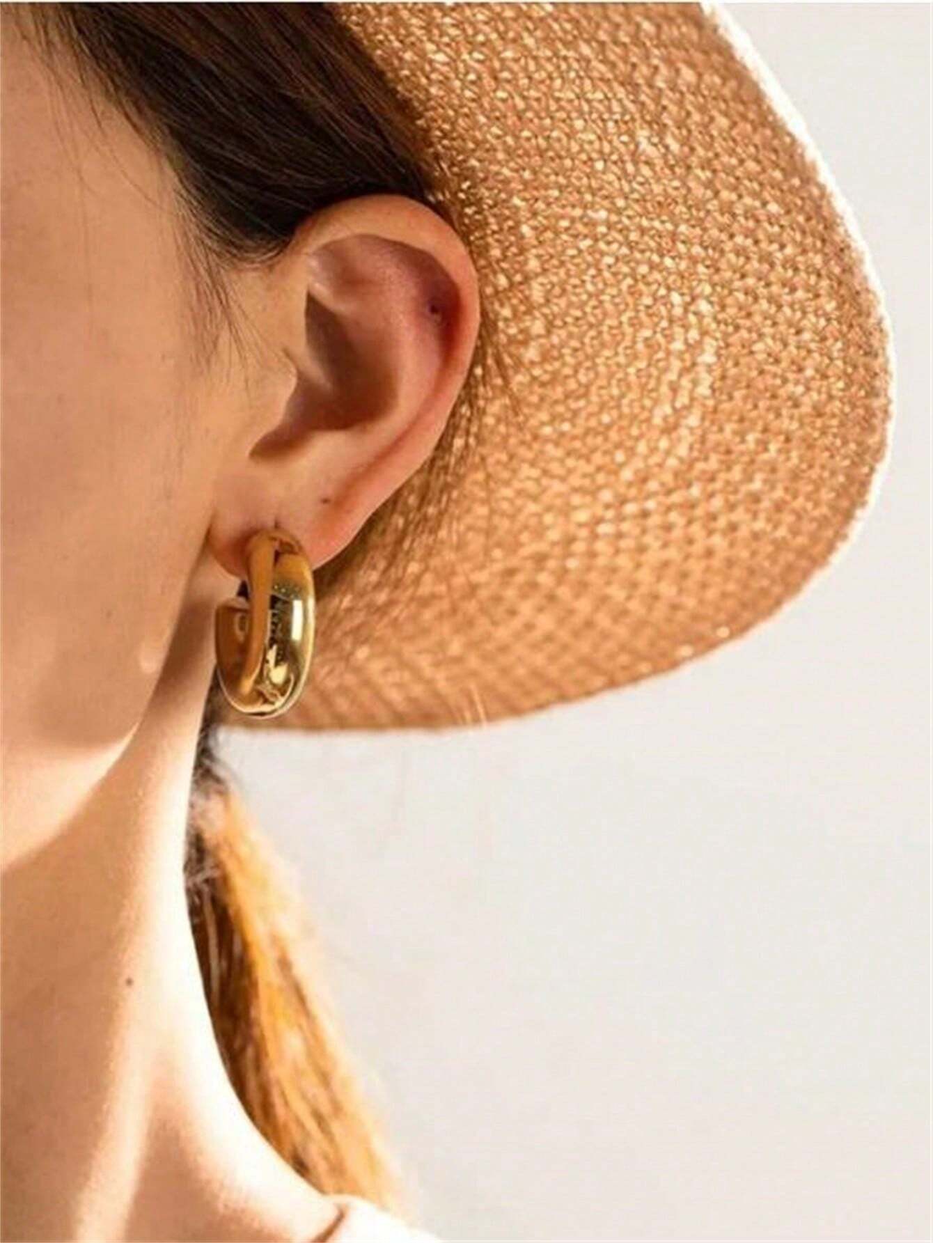 3pairs Fashion Stainless Steel Large & Trendy Jewelry For Women - Image 8