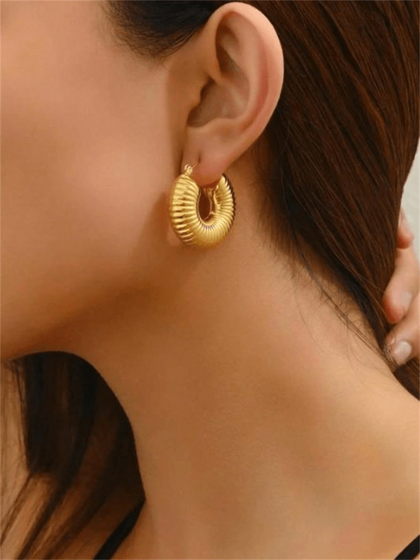 3pairs Fashion Stainless Steel Large & Trendy Jewelry For Women - Image 9