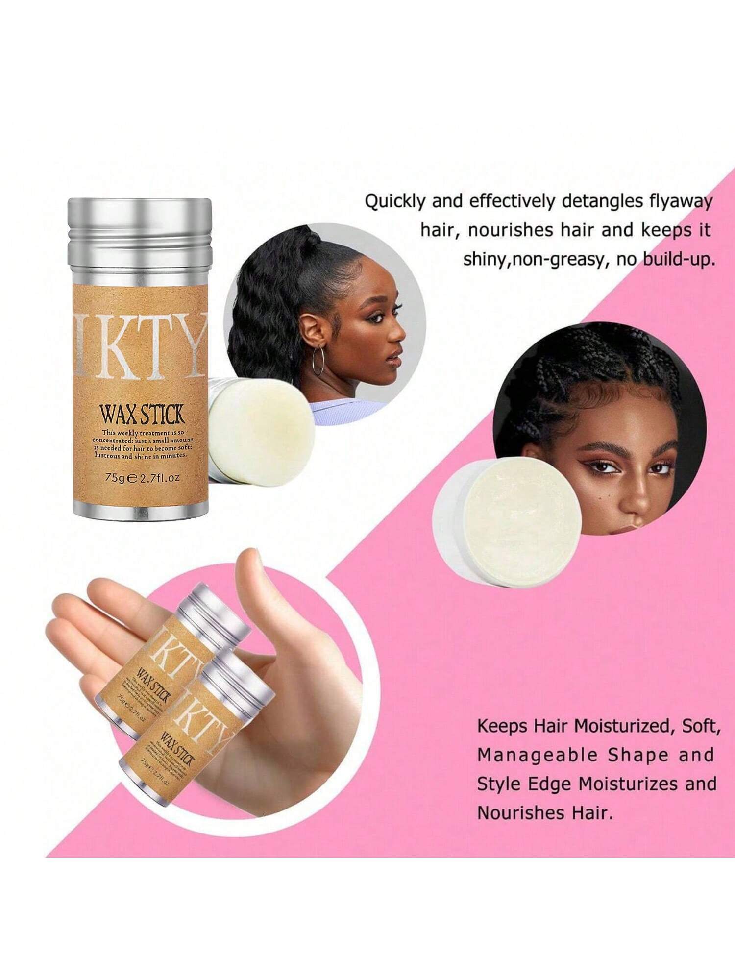 4pcs Edge Brush Slick Back Hair Stick, Hair Wax Stick For Flyaways, Slick Back Hair Brush For Smoothing Baby Hair, Rat Tail Combs Parting Combs For Braiding Hair, Teasing Brush For Fluffy Hair - Image 5