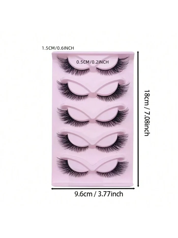 5 Pairs Cat Eye Lashes Long Lashes Cat Eye Look Wispy Lashes Eye - Image 4