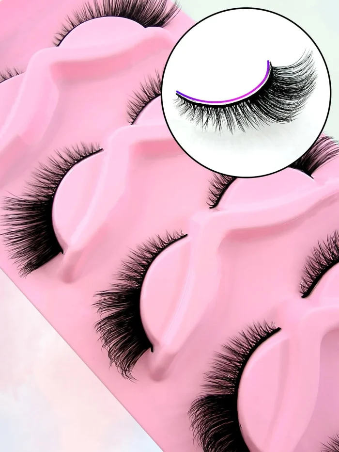 5 Pairs Full False Lashes Cat Eye Look 15mm Tail Elongated Eyelashes Fluffy Volumized Eyelashes - Image 2
