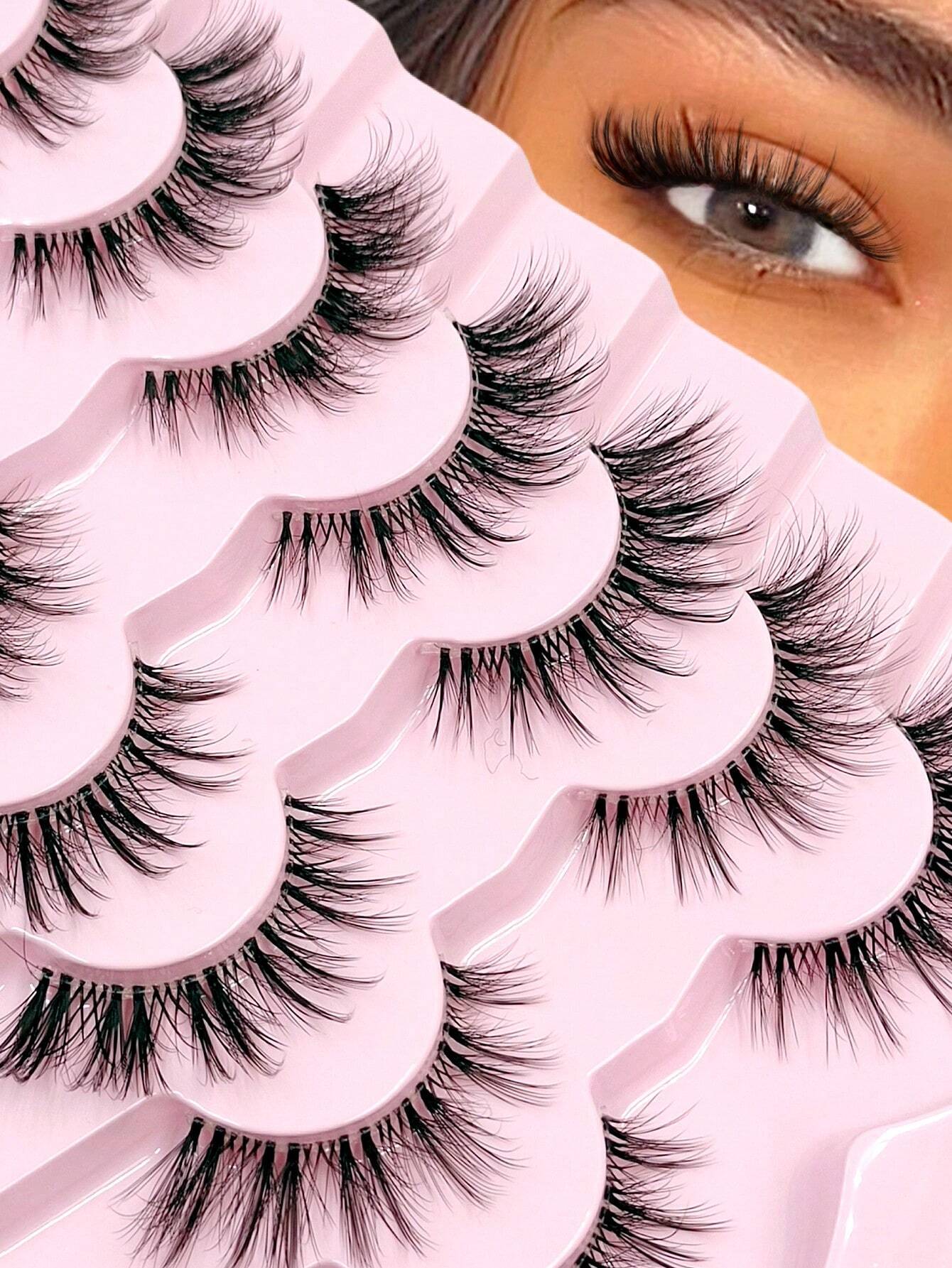 Asiteo Asiteo Fluffy False Eyelashes 7 Pairs Natural Wispy Lashes - Image 2