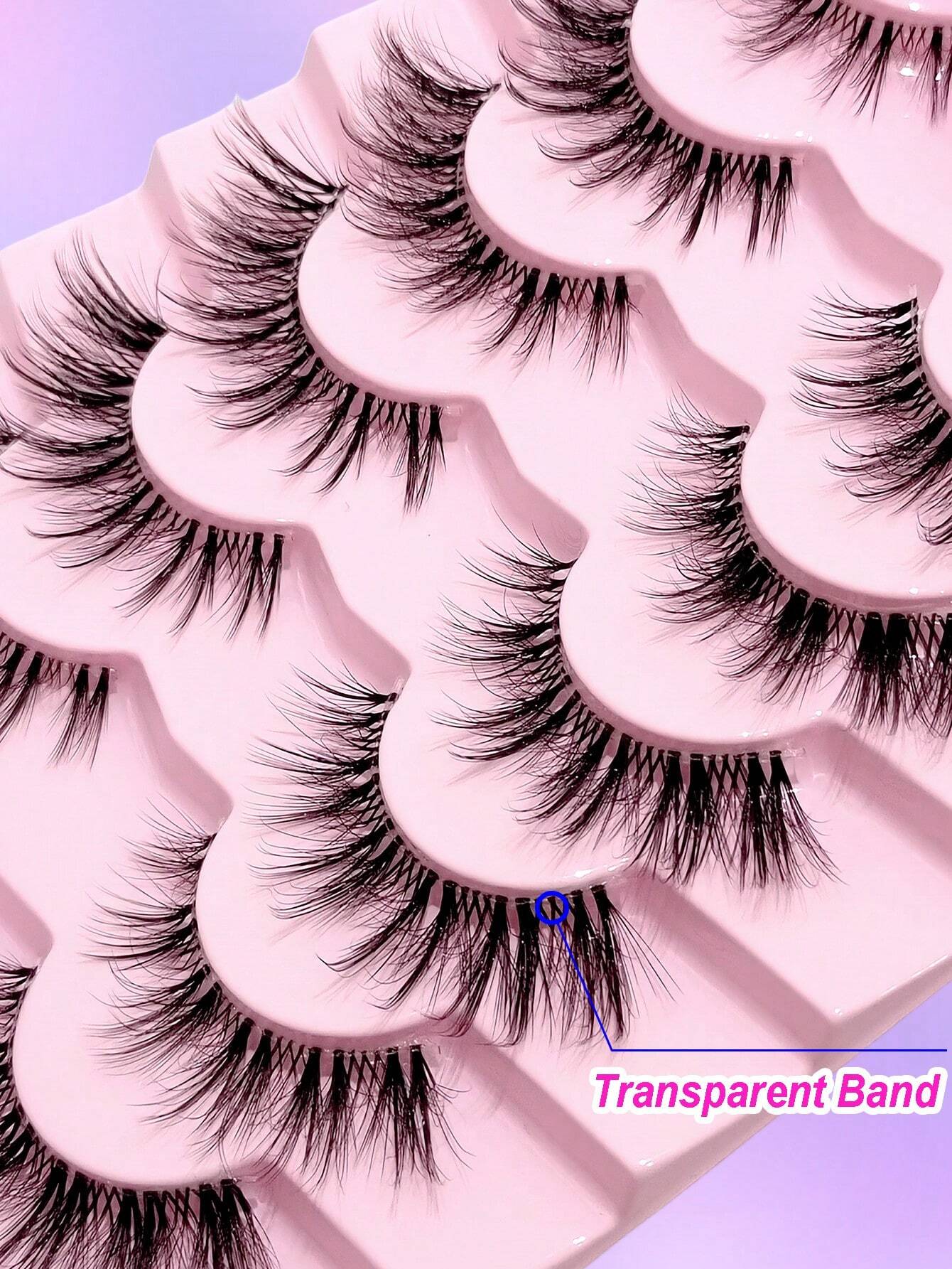 Asiteo Asiteo Fluffy False Eyelashes 7 Pairs Natural Wispy Lashes - Image 3