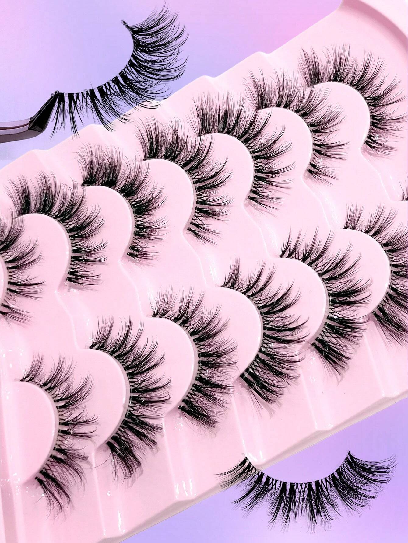 Asiteo Asiteo Fluffy False Eyelashes 7 Pairs Natural Wispy Lashes - Image 4