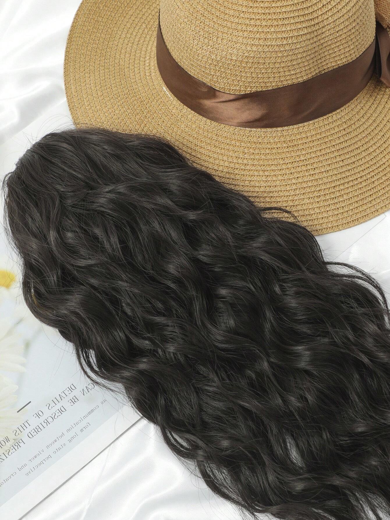 Claw Clip Ponytail Extension Water Wave Fake Faux Jaw Hairpiece 18inch Hair Piece Black Brown High Pony Tails - Image 5