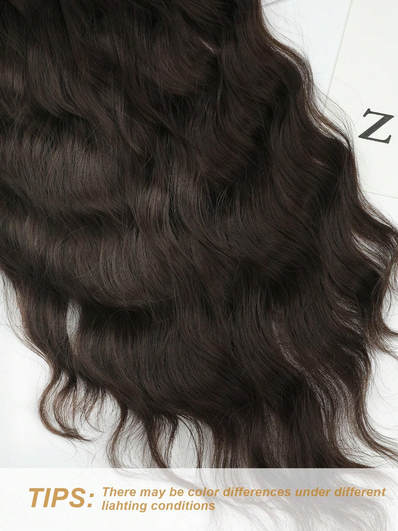 Clip In Hair Extensions Brown Color 16 CLips 24 Inch Long Water Wave Hair Extension For Girl Women Full Head Synthetic Hair Extensions Hairpieces - Image 3