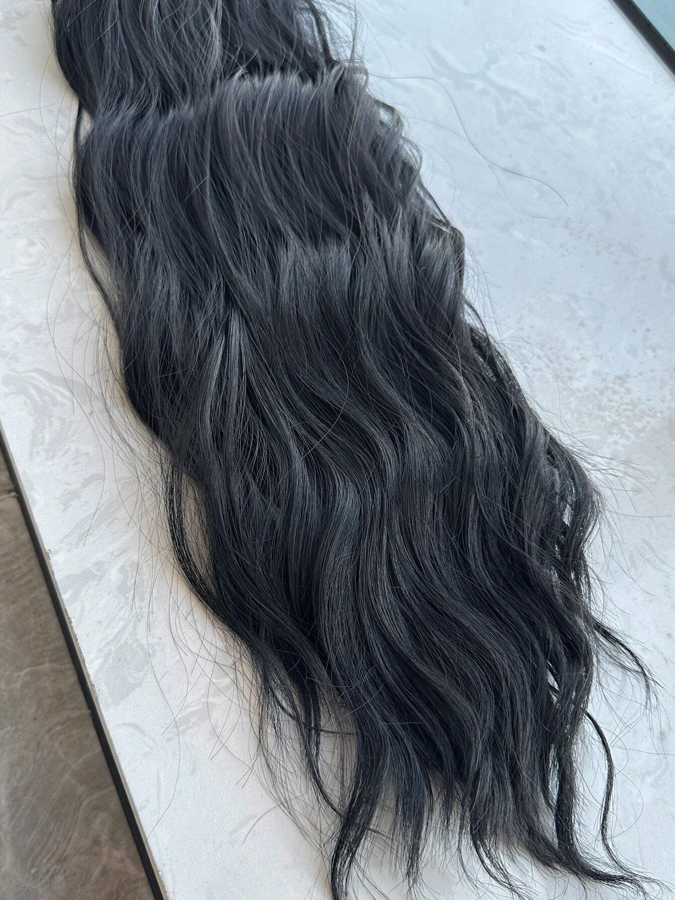 Ponytail Extension Claw 22-24 Inch Curly Wavy Clip In Hairpiece One Piece Long Pony Tails For Women Black Claw Ponytail Extension - Image 3