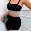 SHEIN Allurite Women's Fringe Hem Cami Top And Bodycon Skirt Set