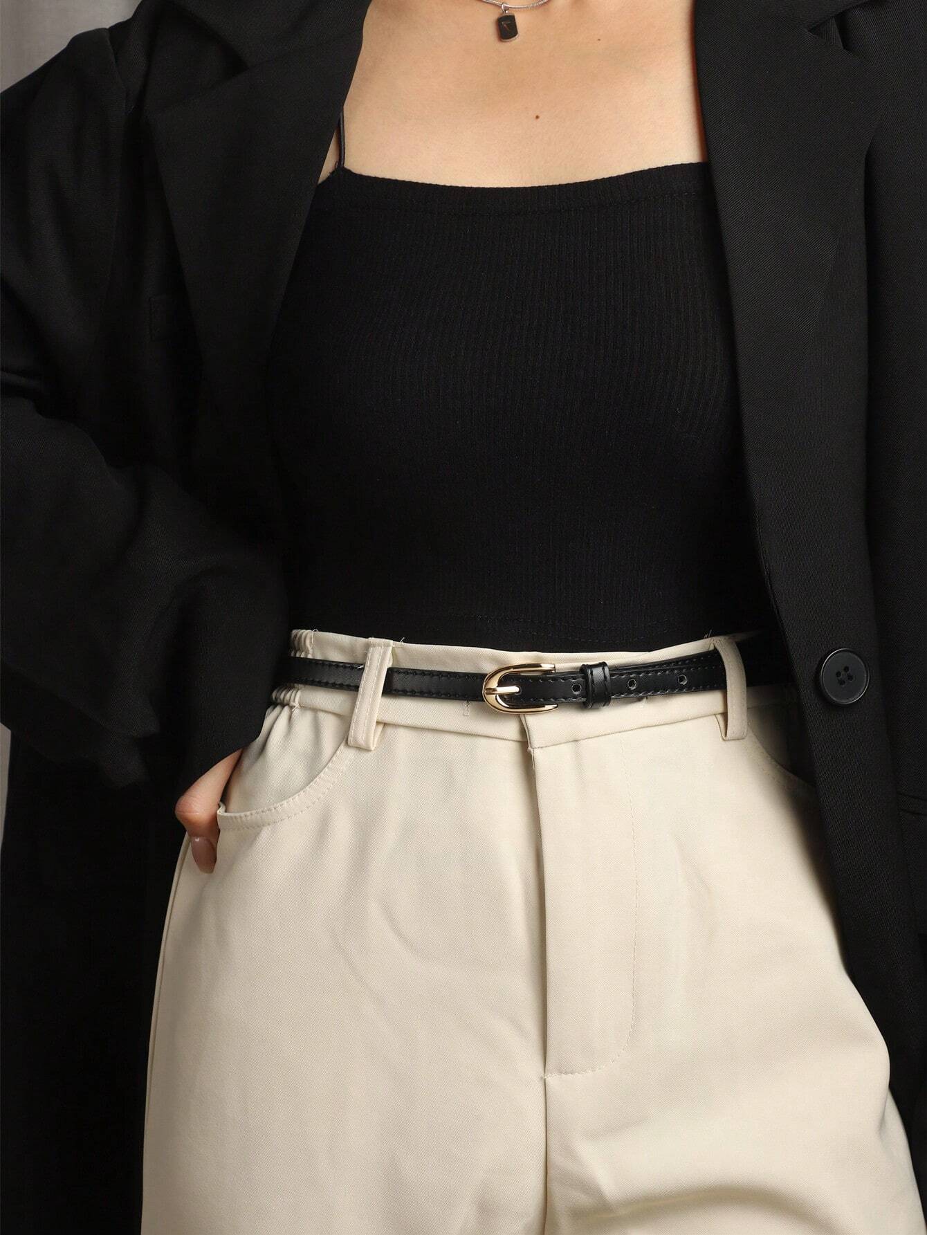 Simple Style Metal Buckle Belt for Coats and Dresses - Image 2