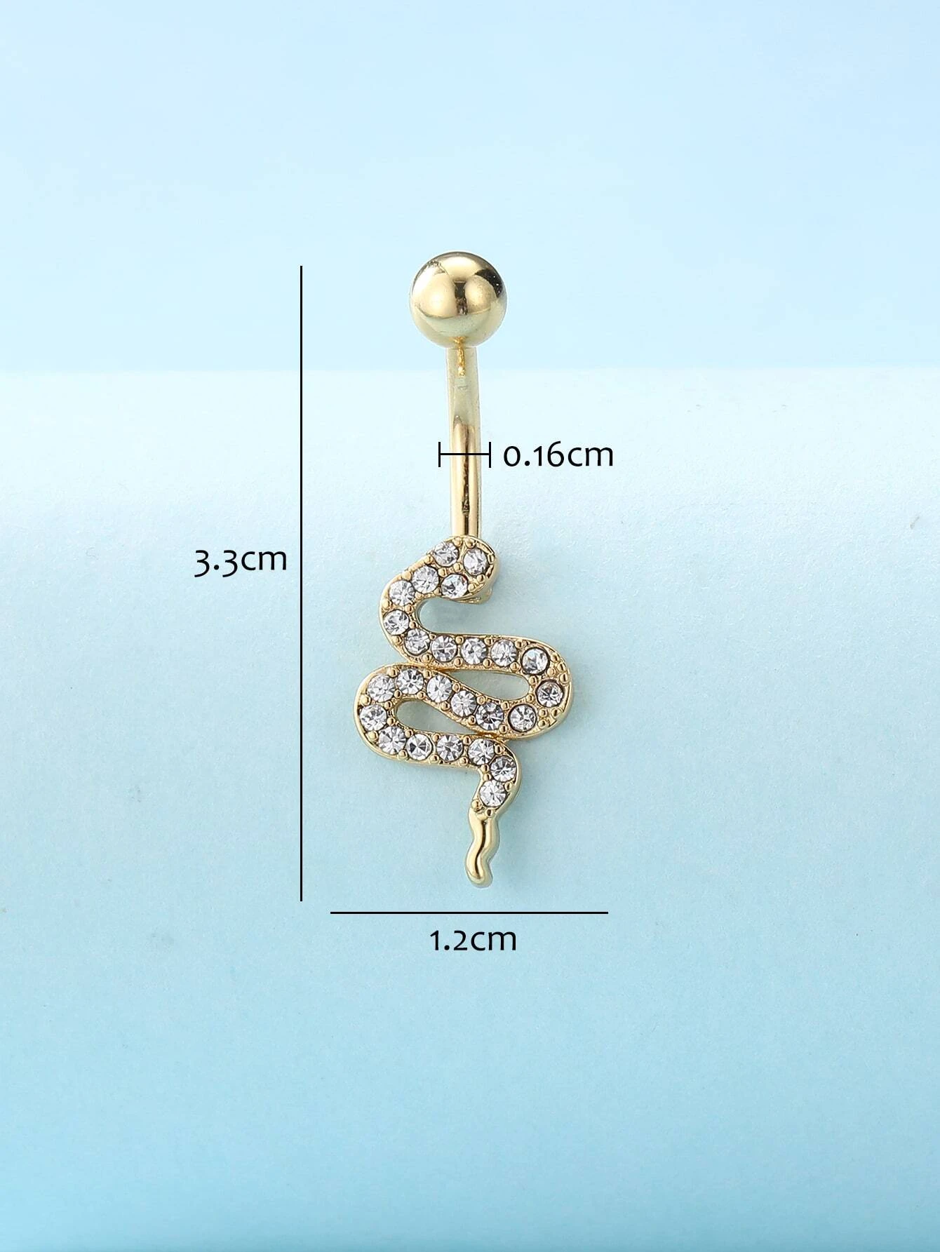 Stainless Steel Cubic Zirconia Snake Decor Navel Belly Ring For Women & Girls - Image 4