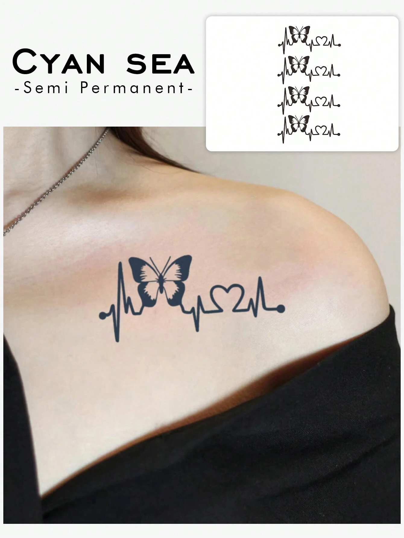 1Sheet Butterfly Pattern Temporary Tattoo Sticker Body Decoration