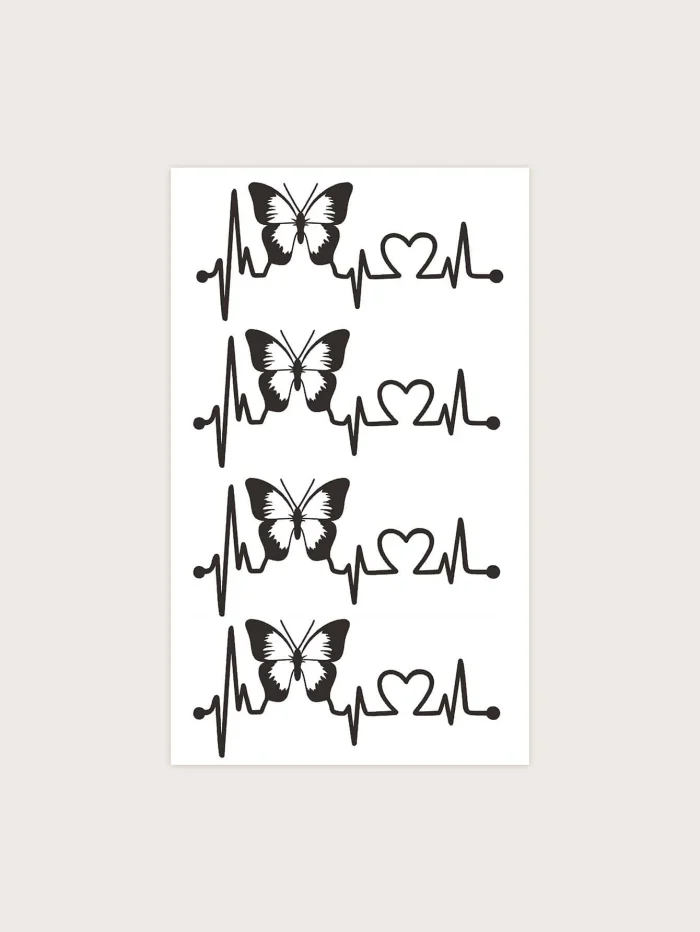 1Sheet Butterfly Pattern Temporary Tattoo Sticker Body Decoration - Image 3