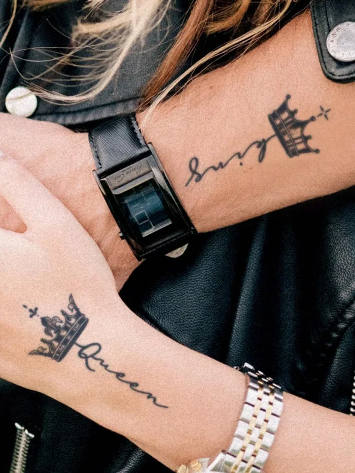 1Sheet Waterproof Crown Pattern Tattoo Sticker Fake Tattoos
