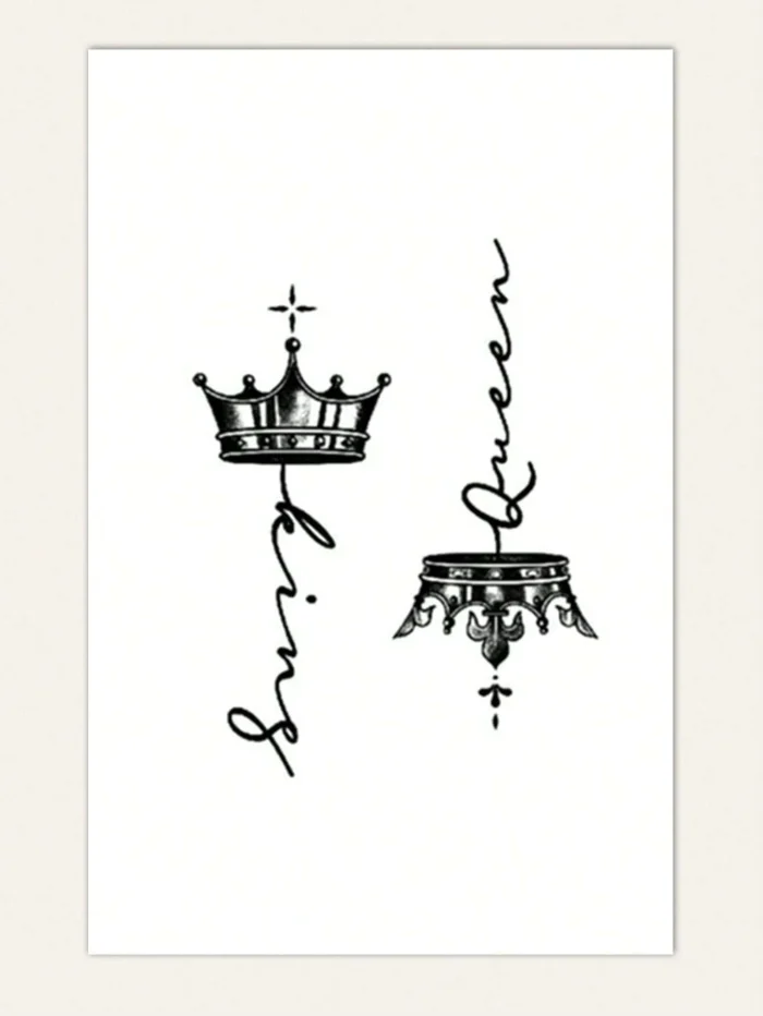 1Sheet Waterproof Crown Pattern Tattoo Sticker Fake Tattoos - Image 2
