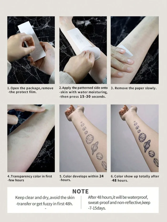 1Sheet Waterproof Crown Pattern Tattoo Sticker Fake Tattoos - Image 6