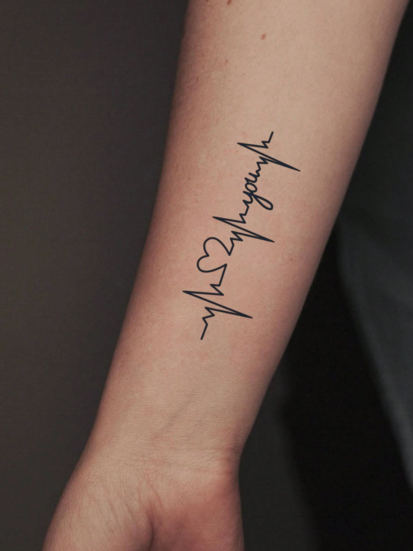 1 sheets Realistic Waterproof Semi-Permanent Tattoo Stickers electrocardiogram Heartbeat Lasts 7-15 Days - Image 3