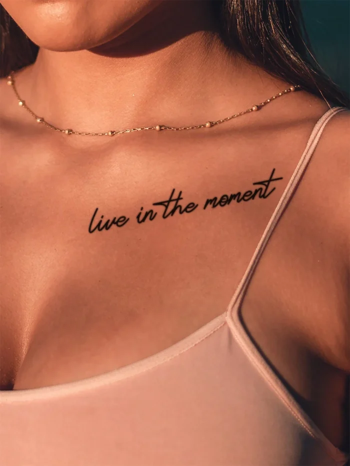 1pc Waterproof Pvc Temporary Tattoo Sticker With English Short Sentences