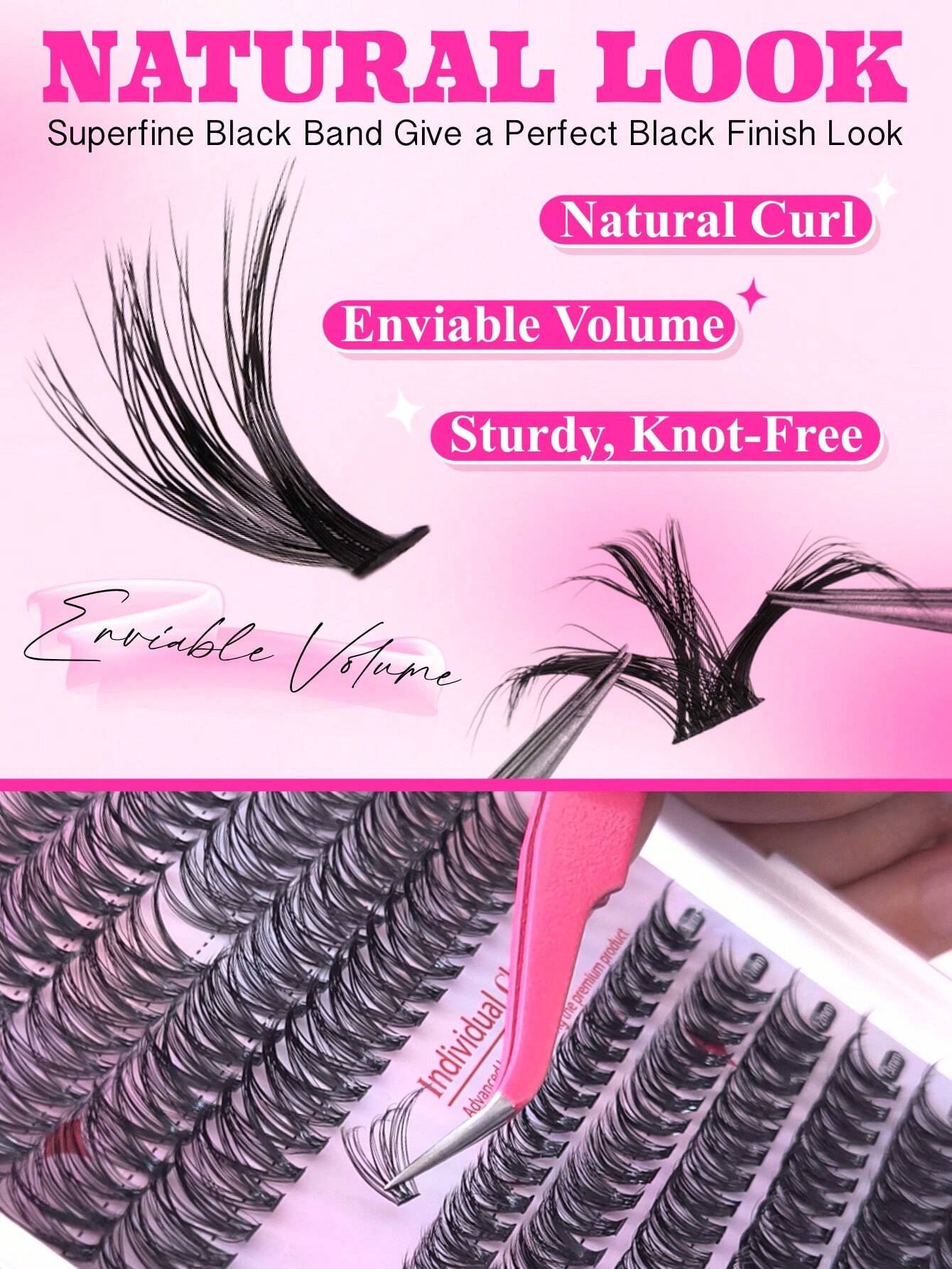 280PCS Individual Lash Clusters Natural Look&Wispy Lash Clusters - Image 5