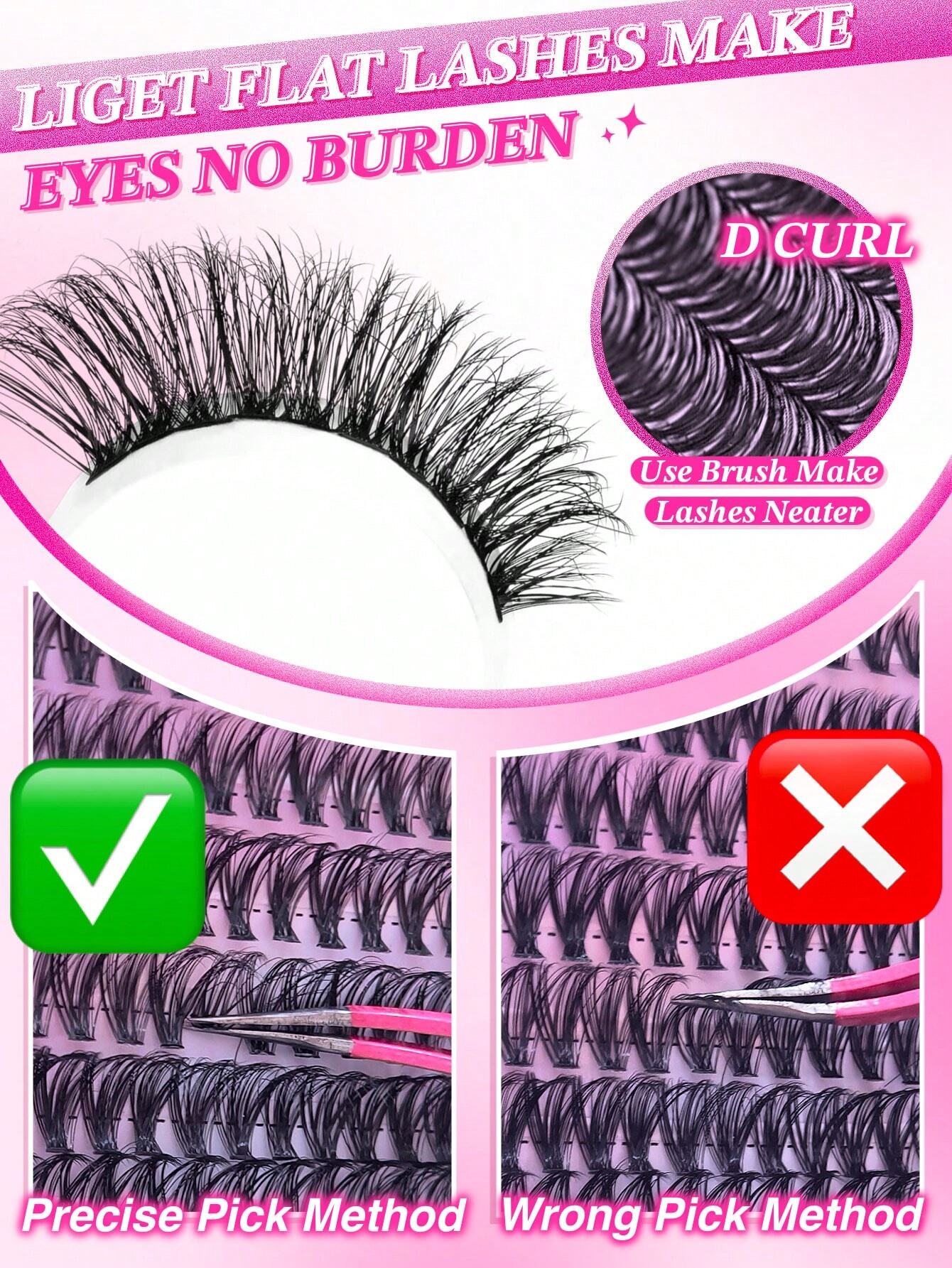 280PCS Individual Lash Clusters Natural Look&Wispy Lash Clusters - Image 8