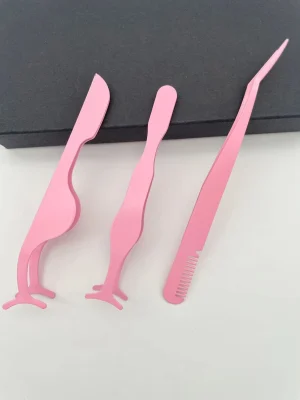 3pcs Pink Seahorse & Gourd Shape False Eyelashes Applicator With Comb Clip Set, Essential Makeup Tool