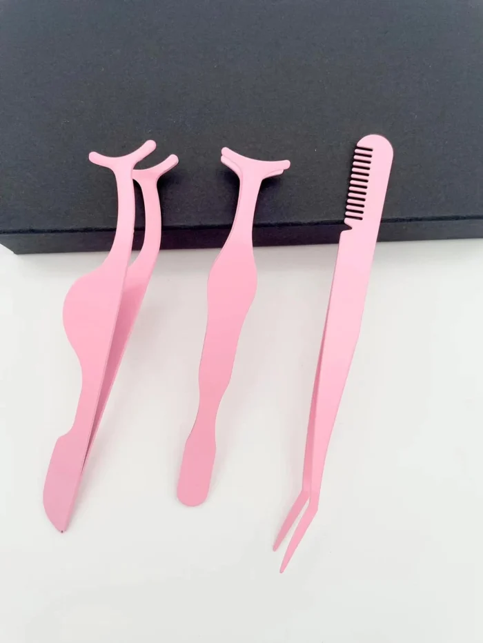 3pcs Pink Seahorse & Gourd Shape False Eyelashes Applicator With Comb Clip Set, Essential Makeup Tool - Image 3