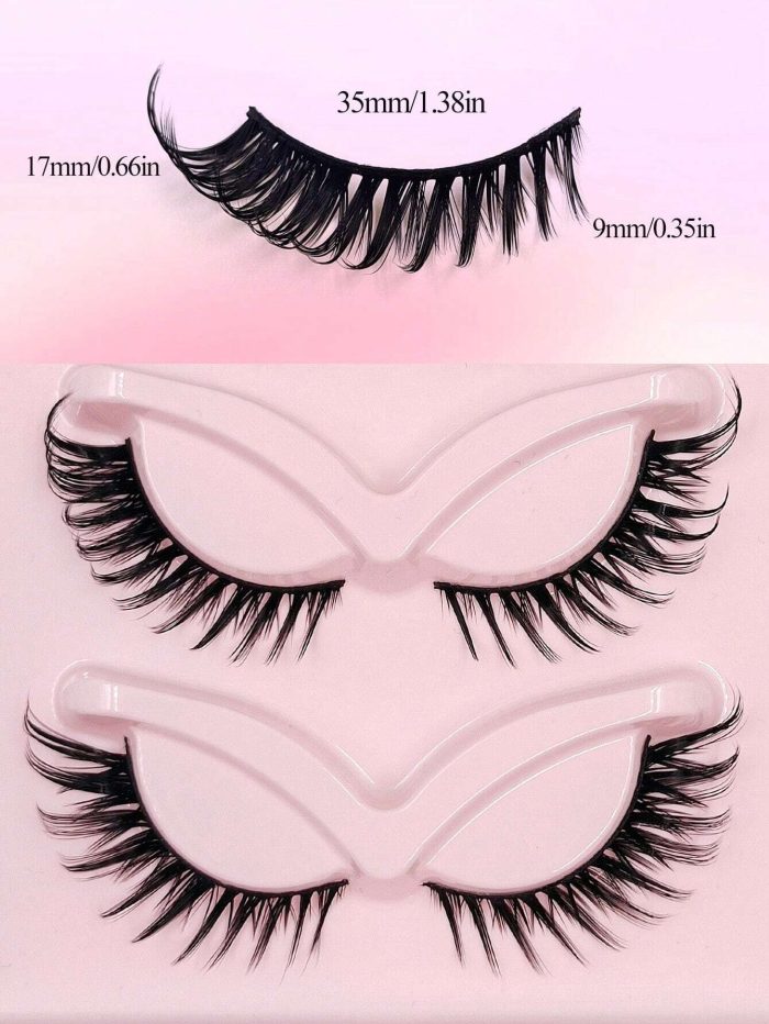 5 Pairs False Lashes Cluster Lashes Cat Eye Natural Look Tail Elongated Eyelashes Faux Mink Lashes - Image 2