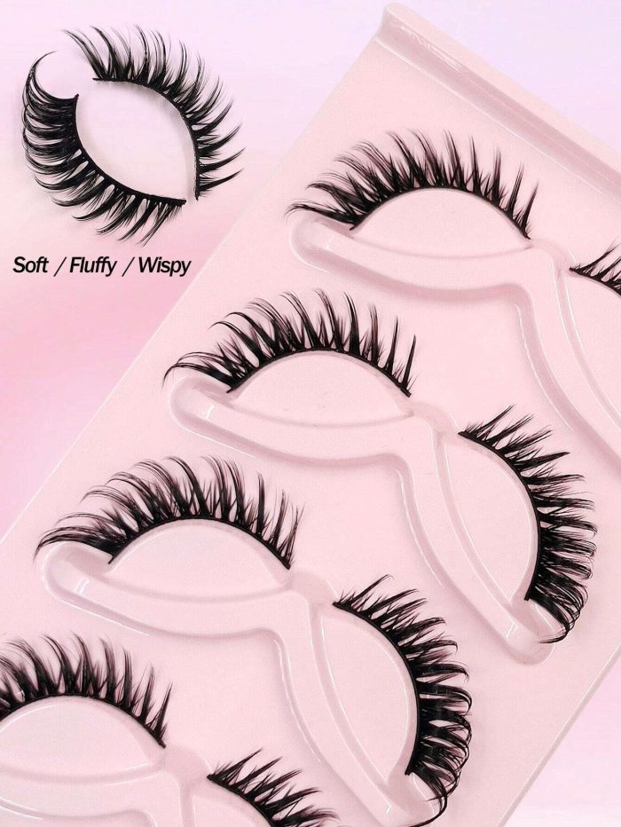 5 Pairs False Lashes Cluster Lashes Cat Eye Natural Look Tail Elongated Eyelashes Faux Mink Lashes - Image 3
