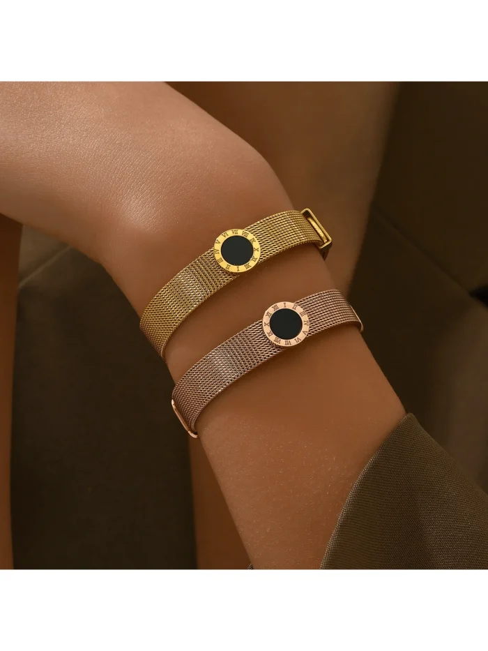 A French Elegant Roman Numerals Bracelet Stainless Steel Elegant Female Jewelry Suitable Rose Gold - Image 2