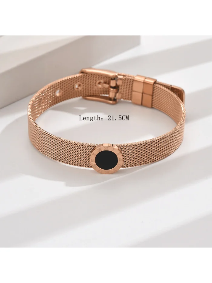 A French Elegant Roman Numerals Bracelet Stainless Steel Elegant Female Jewelry Suitable Rose Gold - Image 4