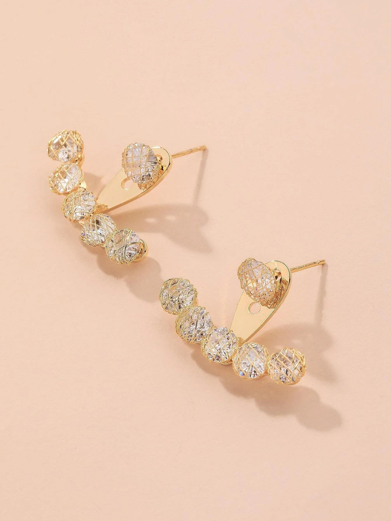 Andkiss Cubic Zirconia Decor Earring Jackets - Image 2