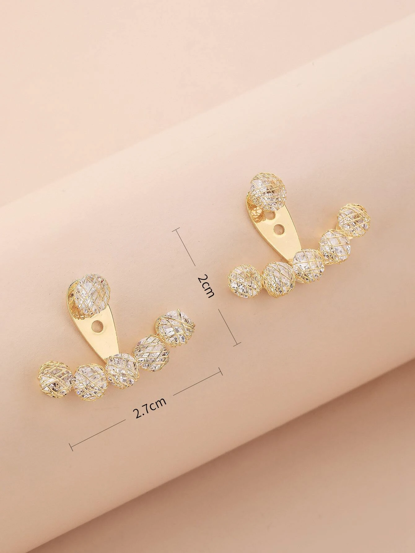 Andkiss Cubic Zirconia Decor Earring Jackets - Image 3