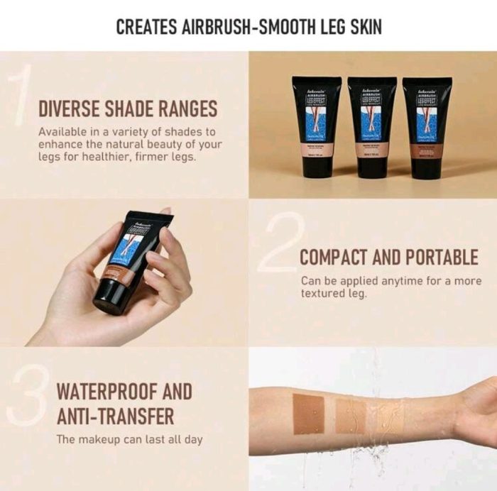 Lakerain Leg Makeup, Brown-Gold Highlighter For Legs, Can Cover Skin Imperfections, Moisturizing & Lightweight Texture, Waterproof 01 - Image 4