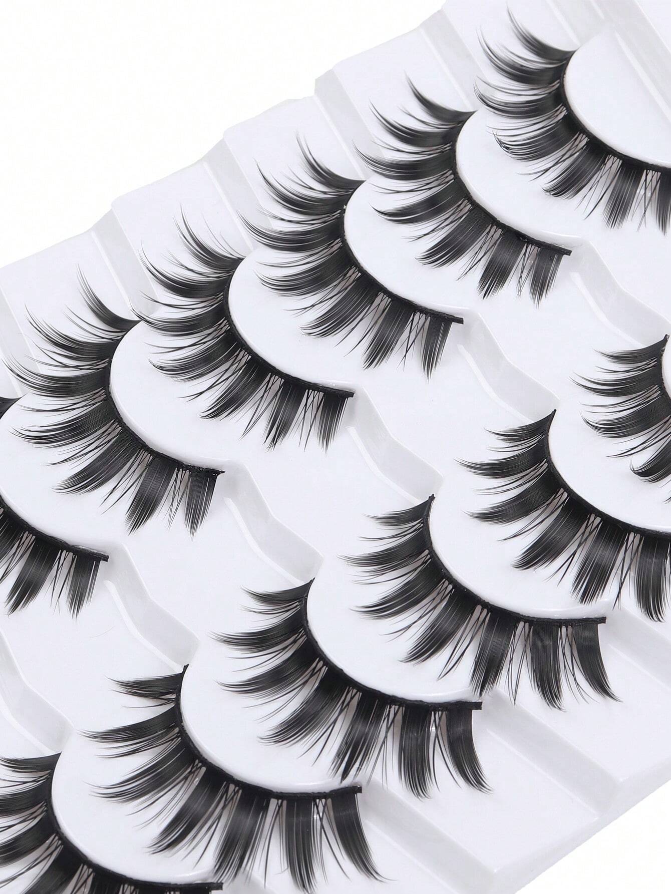Manga Lashes Pointed Cat Eye Lashes, Natural Look Anime False Eyelashes Individual Wispy Korean Makeup Eyelashes Clusters - Image 4
