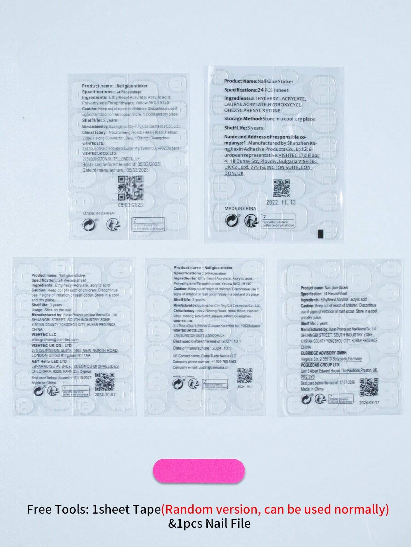 24pcs Y2K Style Long Almond Fake Nail, White & Green Color Cute Stripe, Light Weight & Fit Perfectly, Detachable Stick On Nail Kit - Image 6