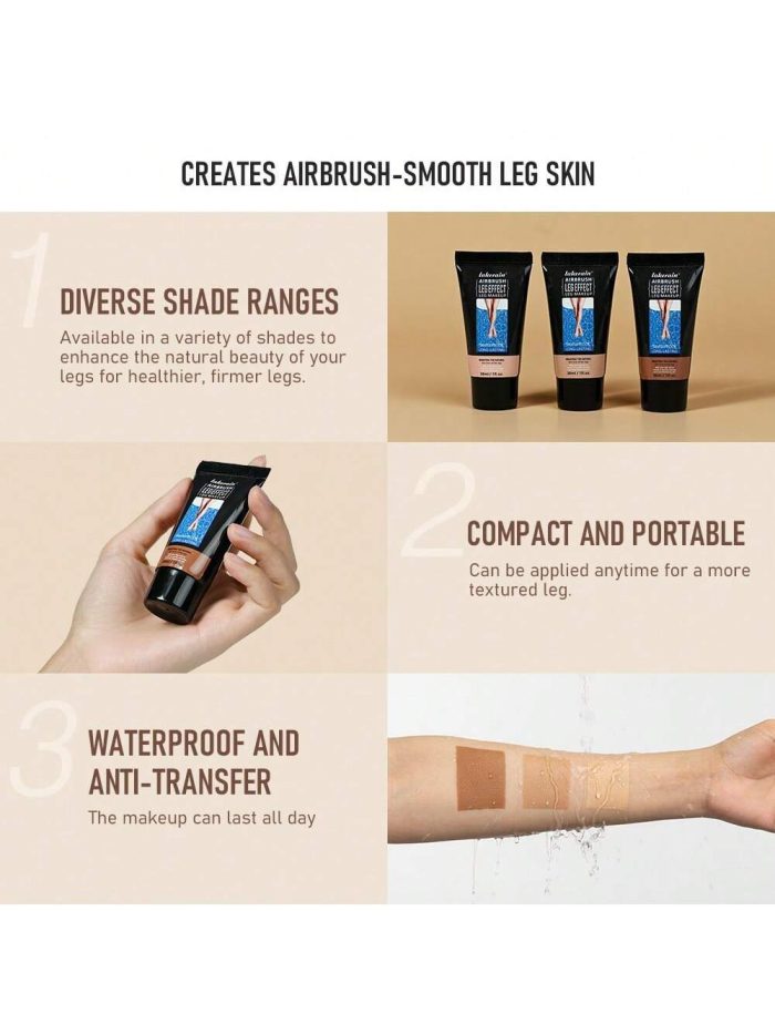 Lakerain Leg Makeup, Brown-Gold Highlighter For Legs, Helps To Conceal Imperfections, Moisturizing Formula, Lightweight And Waterproof 03 - Image 3