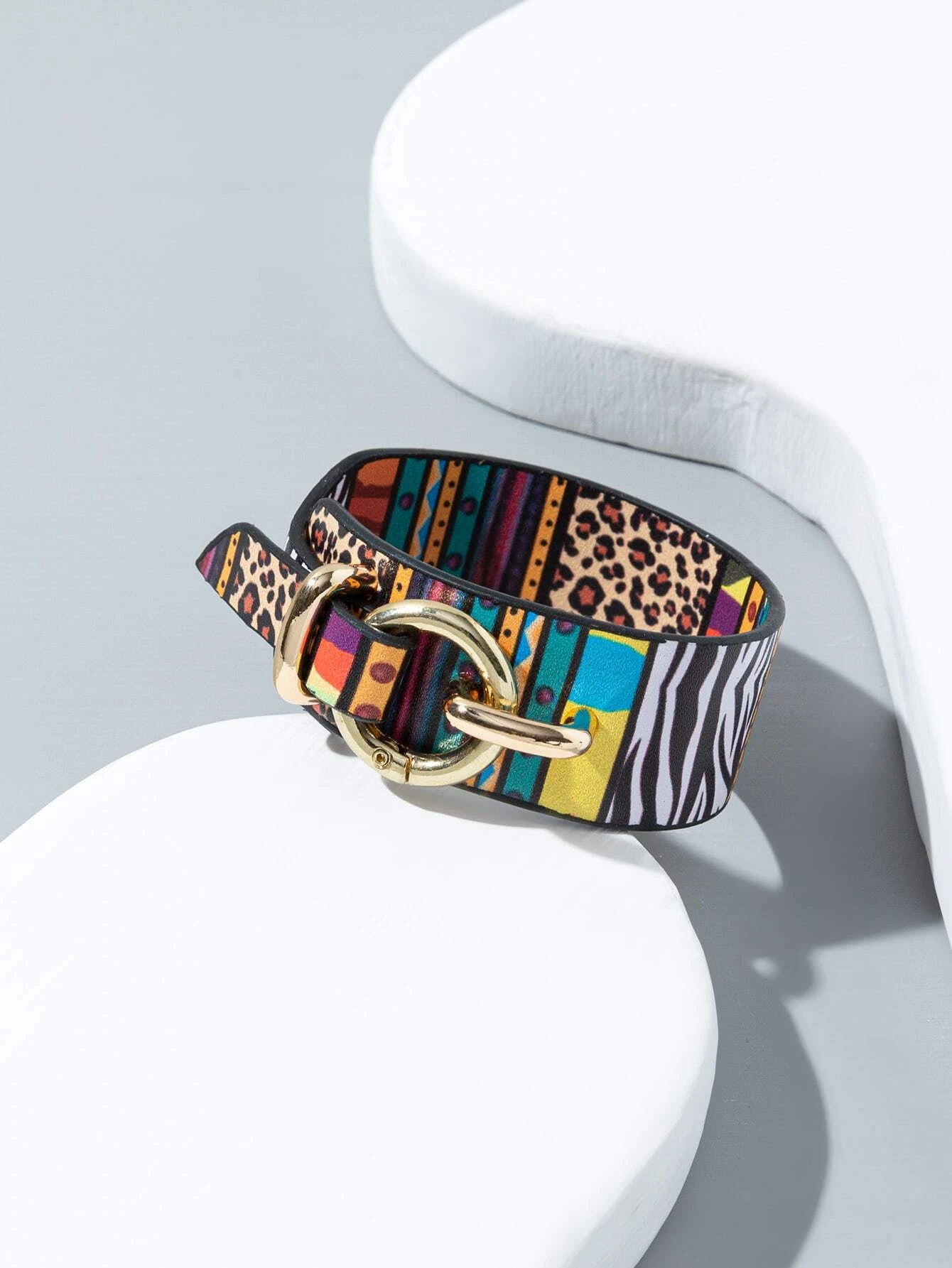 1pc Colorful Leopard Print Button Closure Bracelet - Image 4