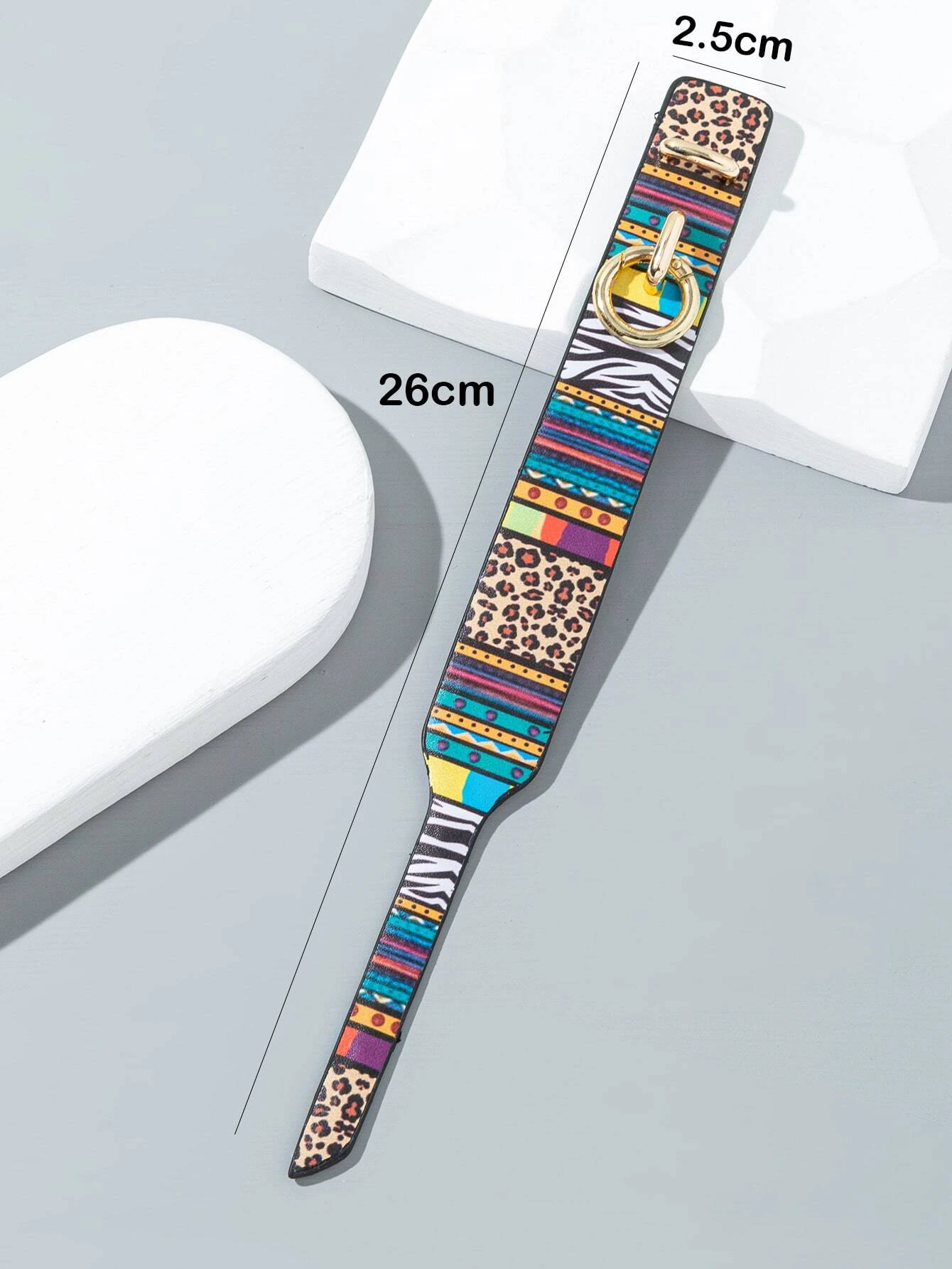 1pc Colorful Leopard Print Button Closure Bracelet - Image 3