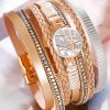 1pc European & American Style Zinc Alloy & PU Leather Handmade Braided Khaki Bracelet